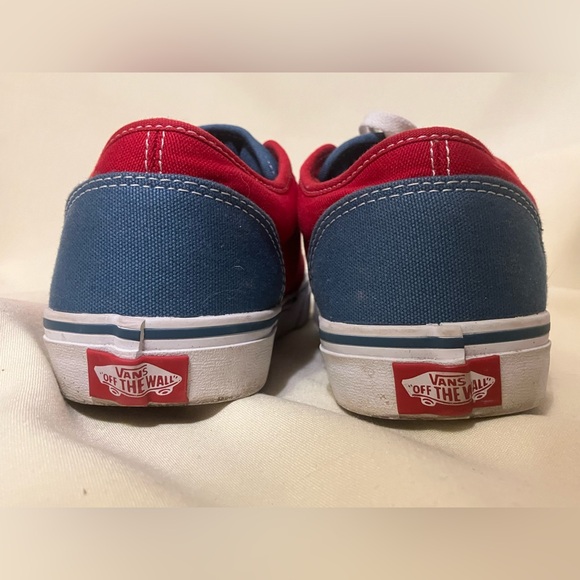 Vans Men's Atwood 2 Tone Red/Blue Low Top Skateboard Shoes Sneakers Size 8.5 - Picture 6 of 13